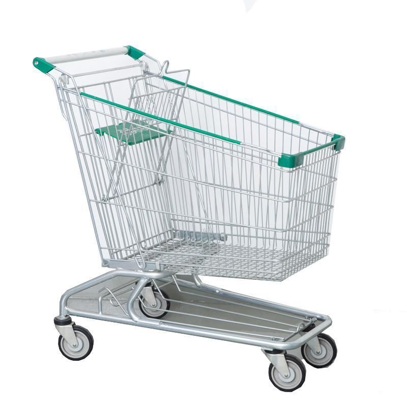 Customized Supermarket Foldable Aluminium Metal Shopping Cart Shopping Trolleys