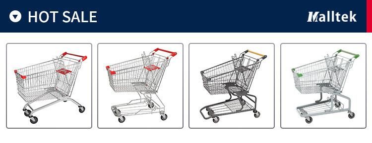 High Quality Half Plastic American Shopping Trolley with TPR Wheels