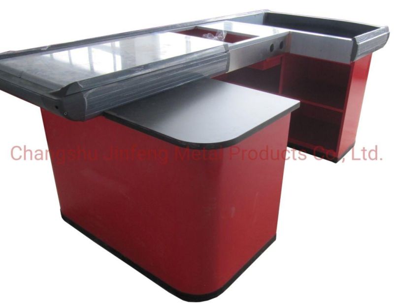 Supermarket Equipment Metal Checkout Counter Store Cashier Desk Jf-Cc-072