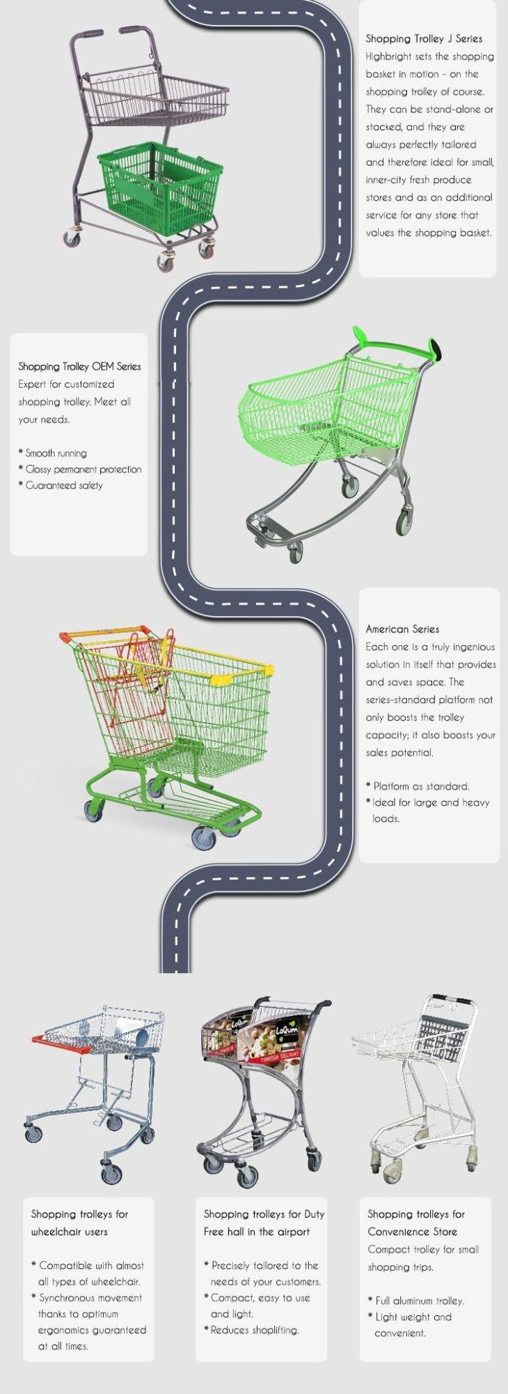 80 Liter Dimensions Metal Trolley Supermarket for Sale