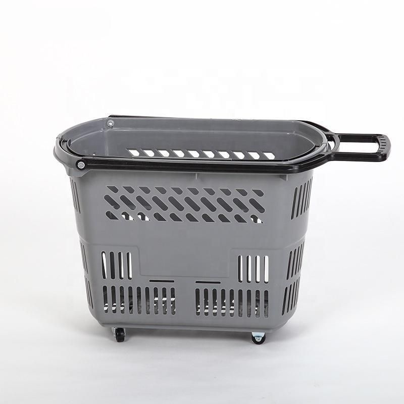 High Quality Supermarket Plastic Shopping Basket Trolley