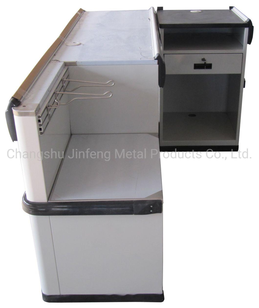 Supermarket Cashier Checkout Counter Metal Cashier Table Jf-Cc-100