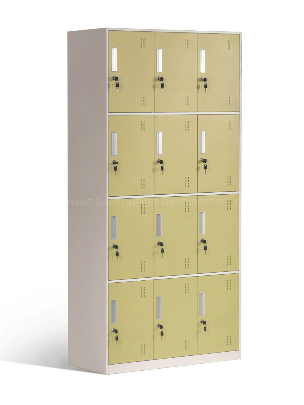 12 Doors Compartment Locker for School Gym Hospital Office Home