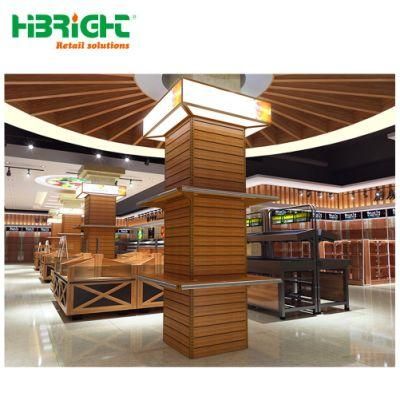 Supermarket Column Cover Slat Wall Gondola Shelving Display Rack