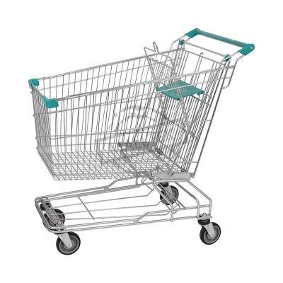 Popular Convenience Store 150L Asian Shopping Cart with Coin Lock