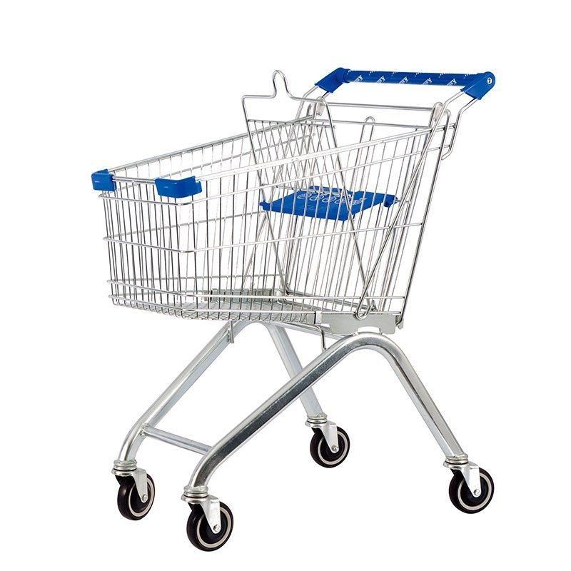 Wire Basket Trolley Store Hand Push Basket Cart Shopping Cart