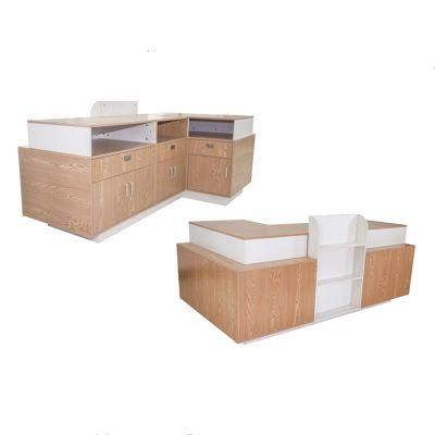 Supermarket Shop Wooden Checkout Counters Table Design