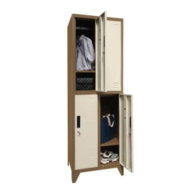 Employee Clothes Metal Locker Storage 4 Door Metal Furniture