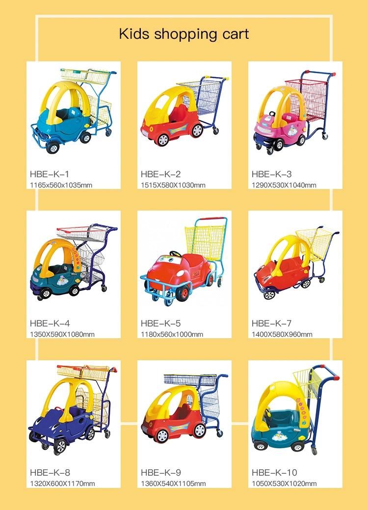 Supermarket Colourful Powder Coating Kids Shopping Trolley