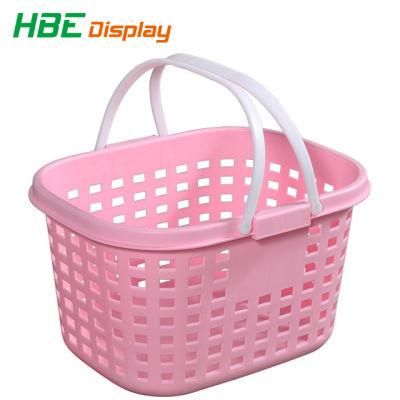 Bathroom Dirty Clothes Storage Plastic Laundry Basket with Handles