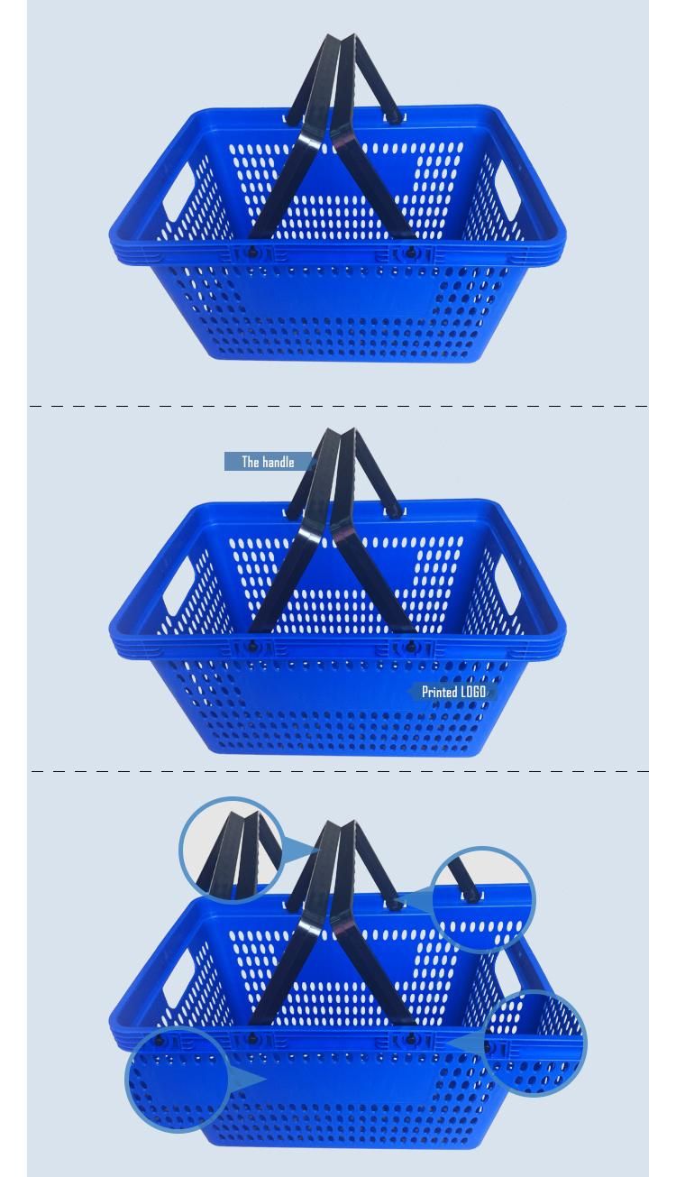 New Design Double Handle Small Hole Supermarket Shopping Hand Basket