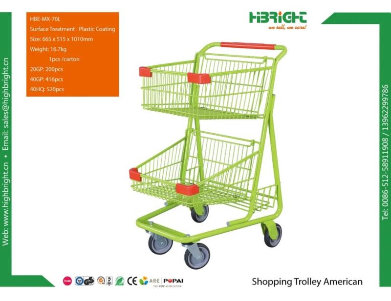 Aluminium Shopping Cart for Convenience Stores and Supermarket