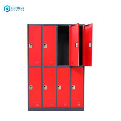 Gym Iron Locker Cabinet Steel Staff Metal Work Lockers School Storage Metal Locker Steel Metal Loker 8 Pintu Roperos Armario