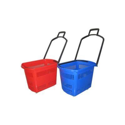 Large-Volume Supermarket Plastic Shopping Basket Trolley Carts