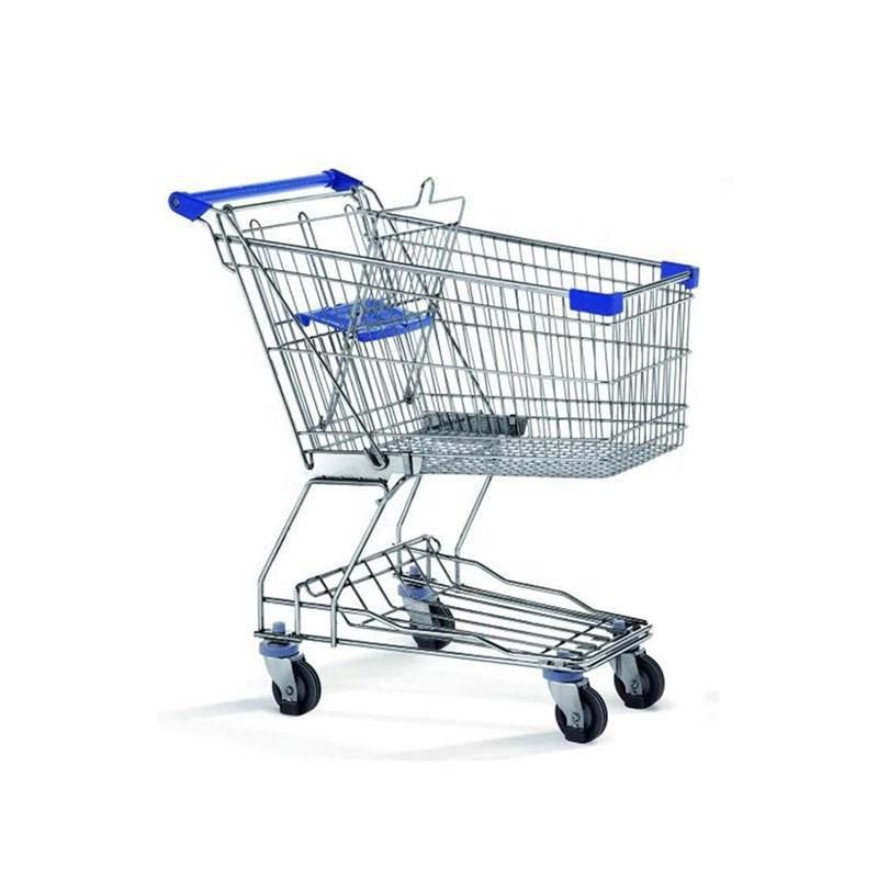 Supermarket Shopping Cart with 4 Wheels 60-240L High Quality Shopping Trolley