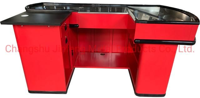 Supermarket Customized Checkout Counter Stainless Steel Cashier Table