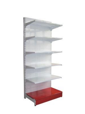 Heavy Duty Single Side Perforated Steel Display Supermarket Shelves