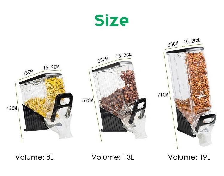 Hot Sale Gravity Dry Food Bins Cereal Dispenser