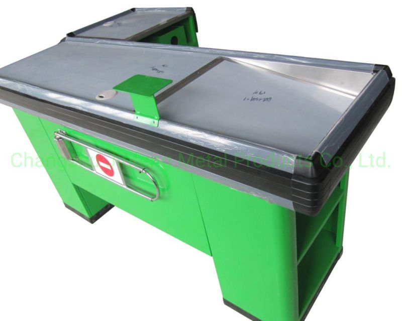 Supermarket Equipment Checkout Counter Metal Cashier Table