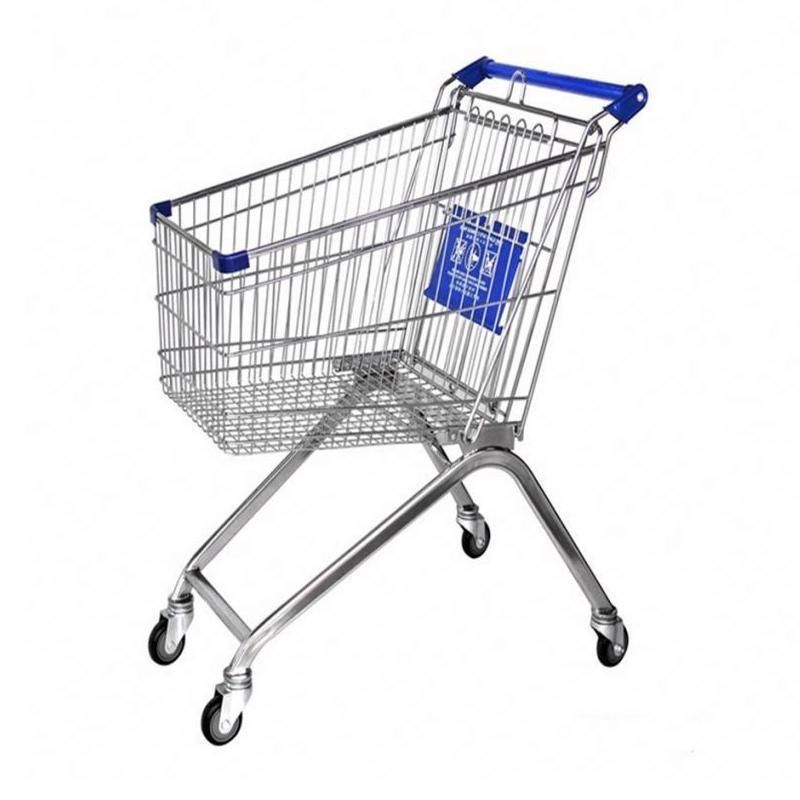 Supermarket Shopping Cart Metal Custom Trolley with Wheels