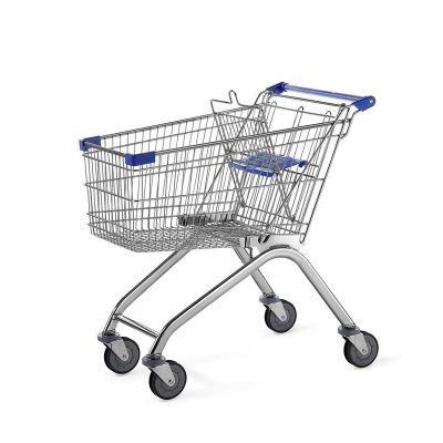 Four Wheels Shopping Trolley Shopping Cart with Child Seats