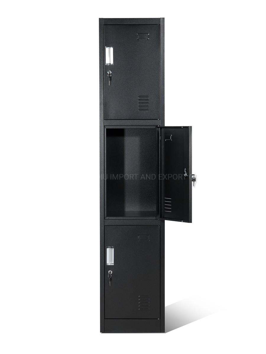 Metal Locker Room Storage 3 Tier Cloth Wardrobe Locker for Gym/Office/Hospital/Supermarket