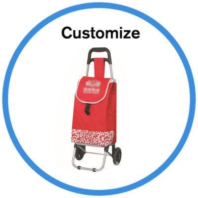 Custom Supermarket Folding Shopping Trolley Bag with Wheels