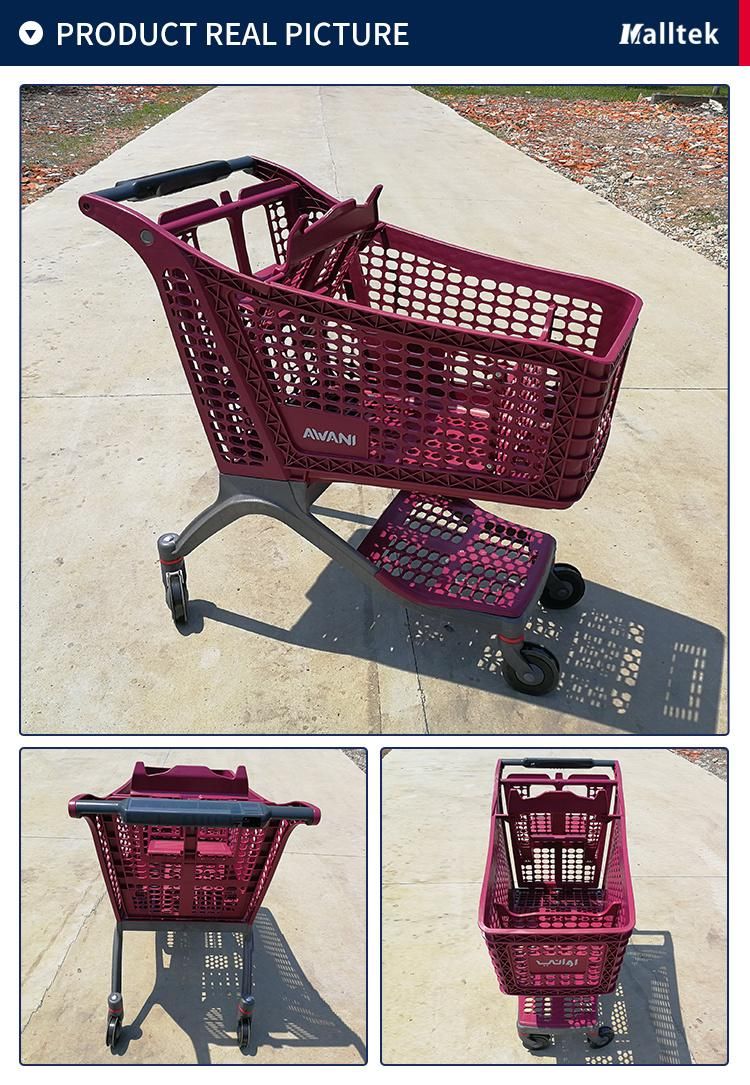 Sales All Plastic Shopping Trolley Supermarket Chain Store Plastic Trolley Cart