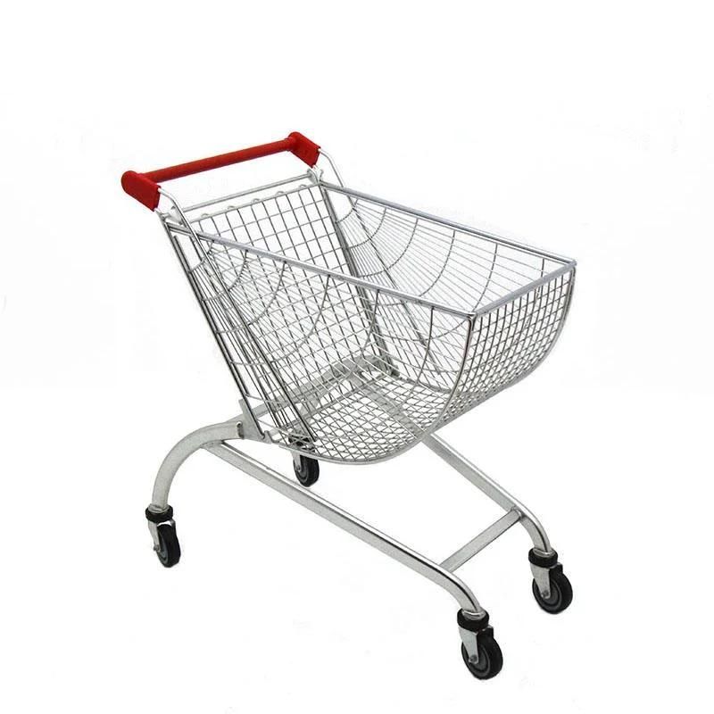 New Design Plastic and Metal Hand Push Grocery Shopping Trolley Cart