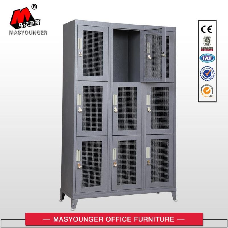 Heavy Duty 9 Door Metal Ventilated Clothing Storage Locker