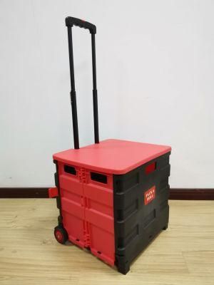 Factory Cheap Multi Purpose Plastic Storage Cart Portable Folding Rolling Trolleys