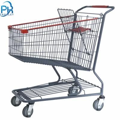 Large 4 Wheels Steel Shopping Cart for Supermarket Sale