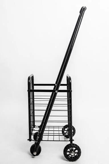 China Wholesale Folding Small Shopping Metal Cart for Groceries with Four Wheels