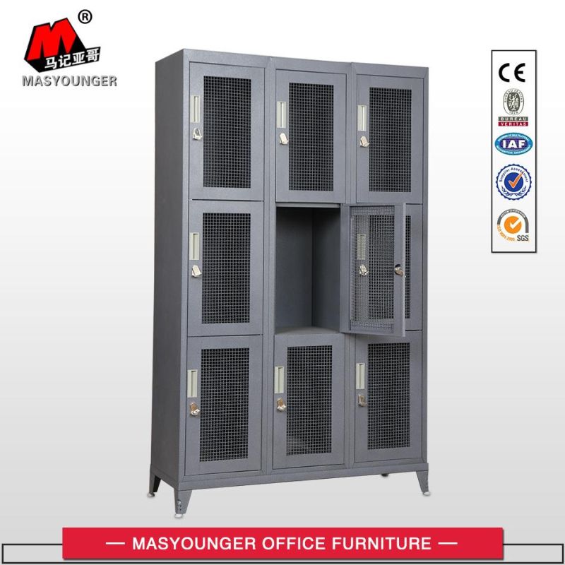 Heavy Duty 9 Door Metal Ventilated Clothing Storage Locker