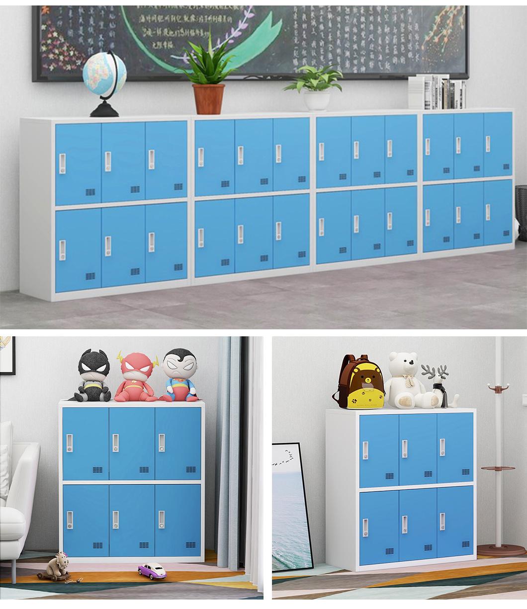 Primary School Locker Classroom Storage Cabinets 6 Openings