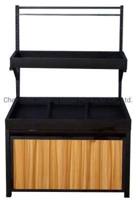 Supermarket Metal and Wooden Display Rack Fruit Vegetable Display Shelving