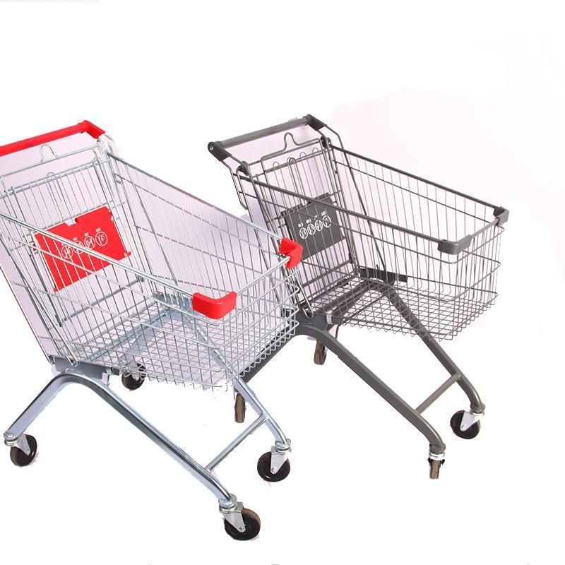 Supermarket Shopping Cart with 4 Wheels 60-240L High Quality Shopping Trolley