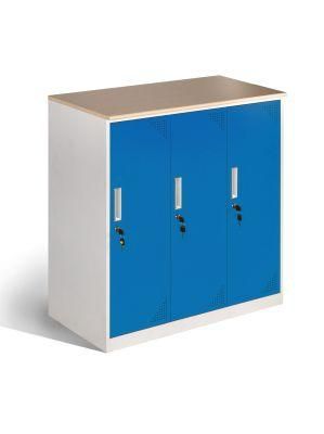 Wooden Top Office Staff Storage Locker Metal Safe Locker