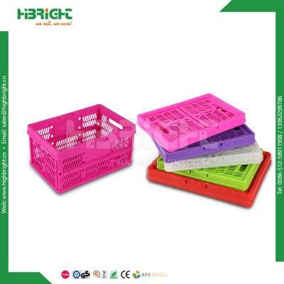 Colorful Plastic Basket Folding Basket for Fruit and Vegetable