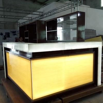 Marble Hotel Bar Counter LED Acrylic Solid Surface Bar Counter