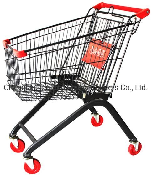 European Style Metal Shopping Trolley for Supermarket