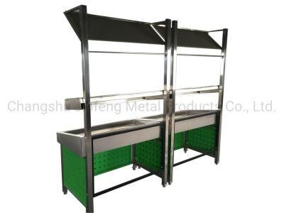 Supermarket Double Layers Display Stand Shelf for Fruit and Vegetable