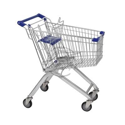 Popular Zinc Plated Grocery Trolley with Coin System