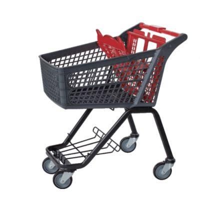 Hot Sale Eco-Friendly All Plastic Supermarket Shopping Cart Hand Trolley