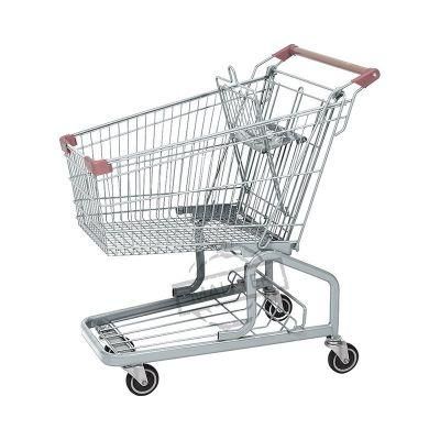 Wholesale Supermarket Shopping Metal Elevator Wheels Trolley with Belt