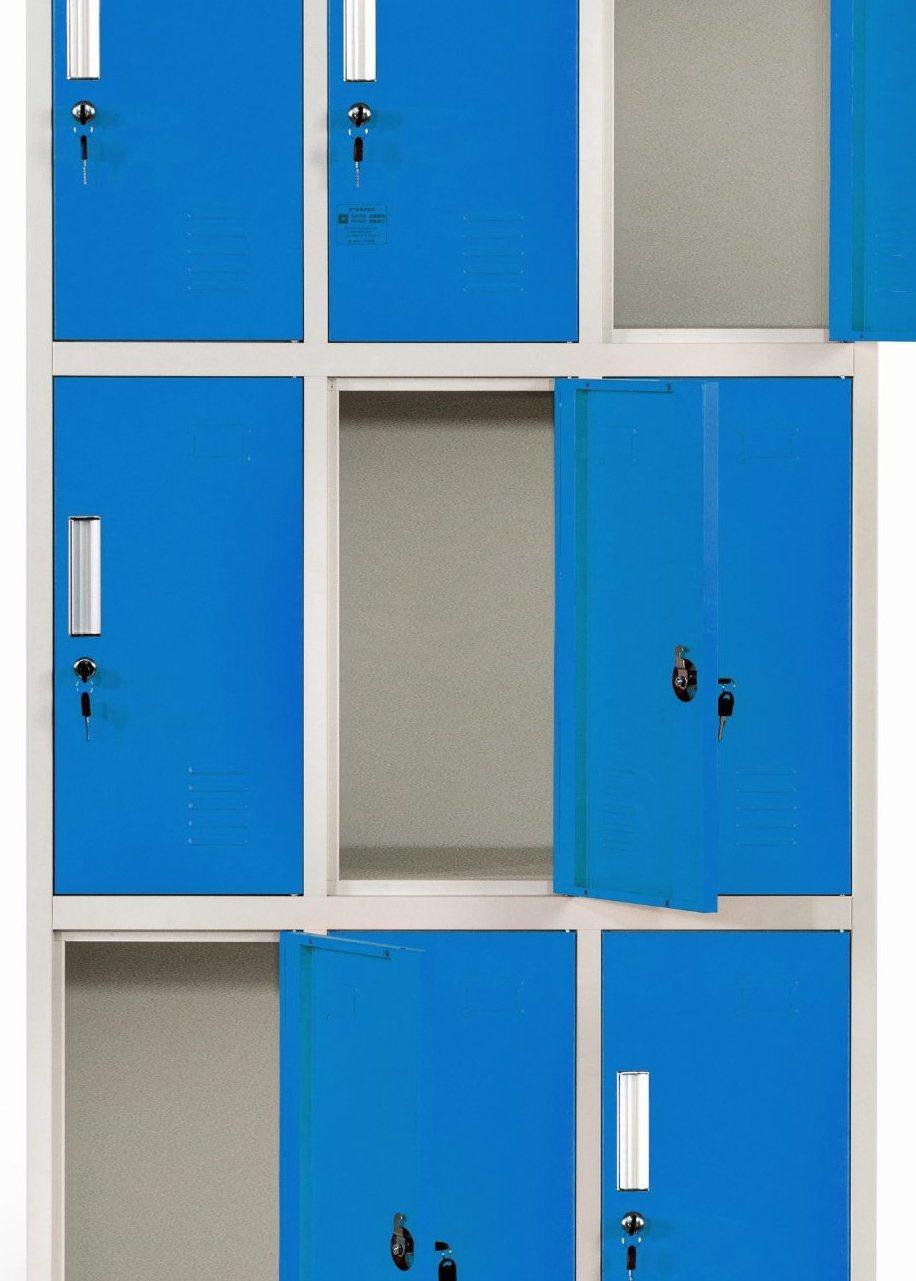 Steel 9 Compartment Gym Clothes Locker for Staffs