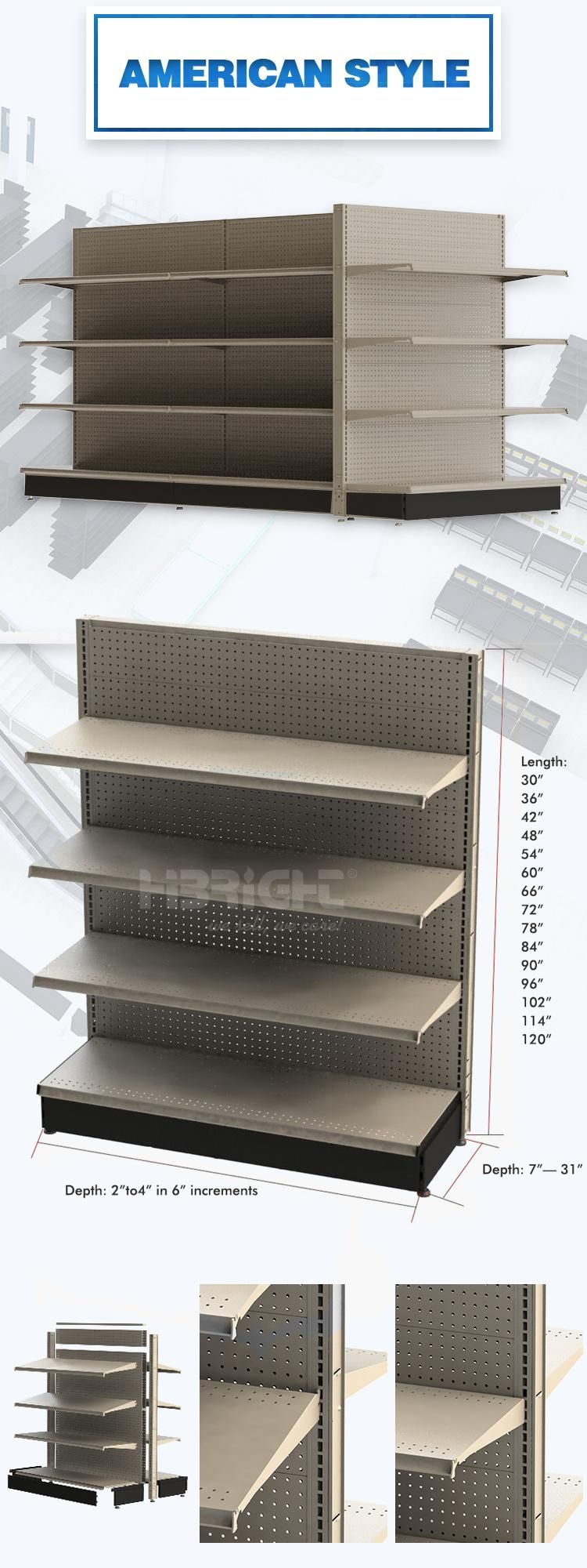 Supermarket Wooden and Wire Mesh Gondola System Cost-Effictive Shelving