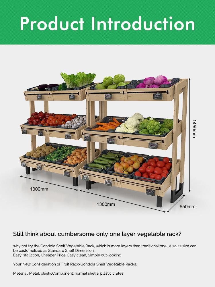 3 Layer Fruit Shop Produce Display Rack