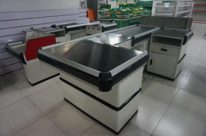 Affordable Price Supermarket Steel Electric Cashier Counter Retail Cashier Counter