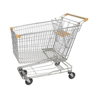 Wholesale Asian 150L 4 Wheels Supermarket Cart with Coin System